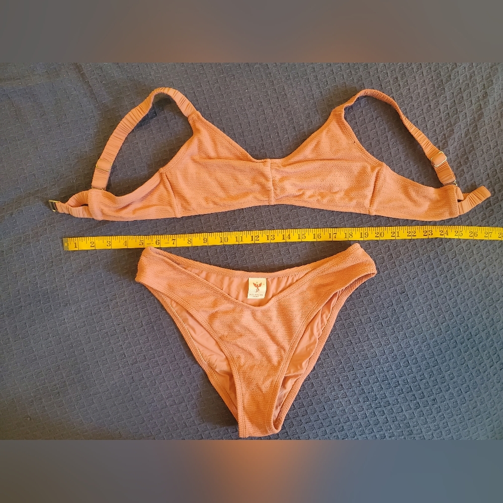 Sea Angel Bridal Crinkle Pink Bikini Large